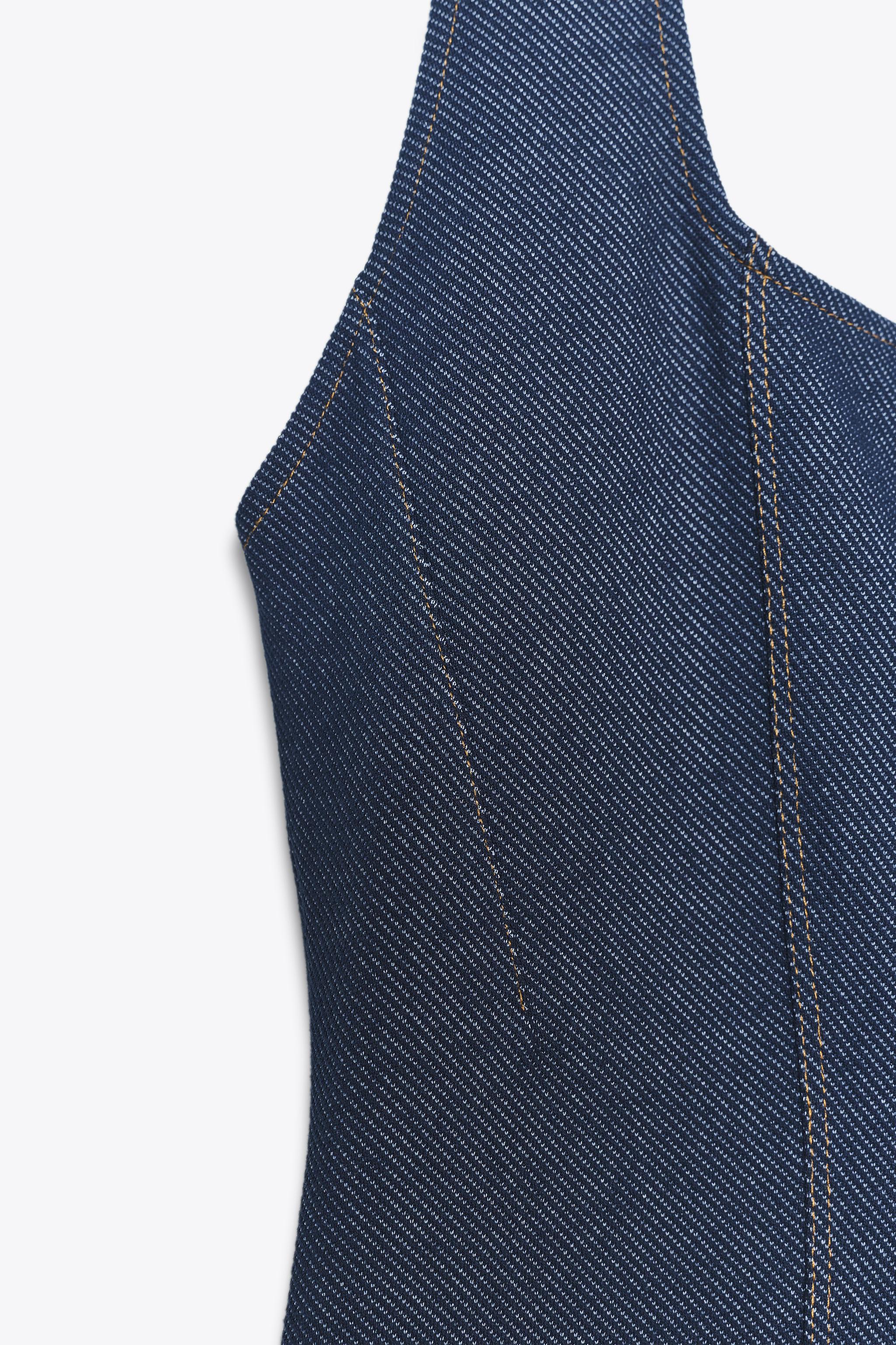 TWILL JUMPSUIT WITH TOPSTITCHING